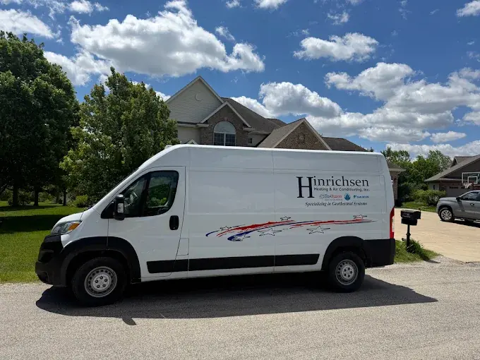 Hinrichsen Heating & Air Conditioning, Inc. service van — Specializing in Geothermal Systems